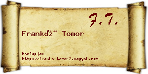 Frankó Tomor névjegykártya